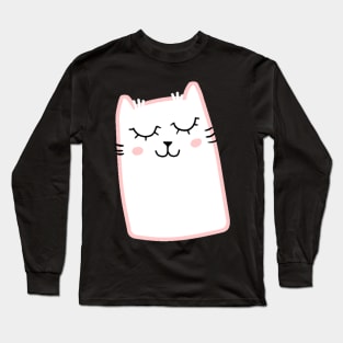 Happy Sleepy Kitty Long Sleeve T-Shirt